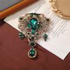 Retro Hollowed-out Flower Brooch, Unique Glass Pendant Brooch, Winter Clothing Pin, Coat Accessory