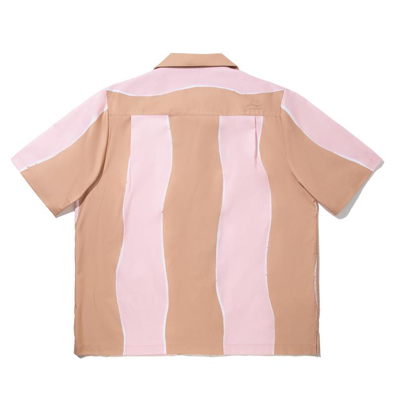 Li Ning X Insulaire Color Block Breathable Versatile Casual Short Sleeve Shirt Men Shirts ASHV267-2