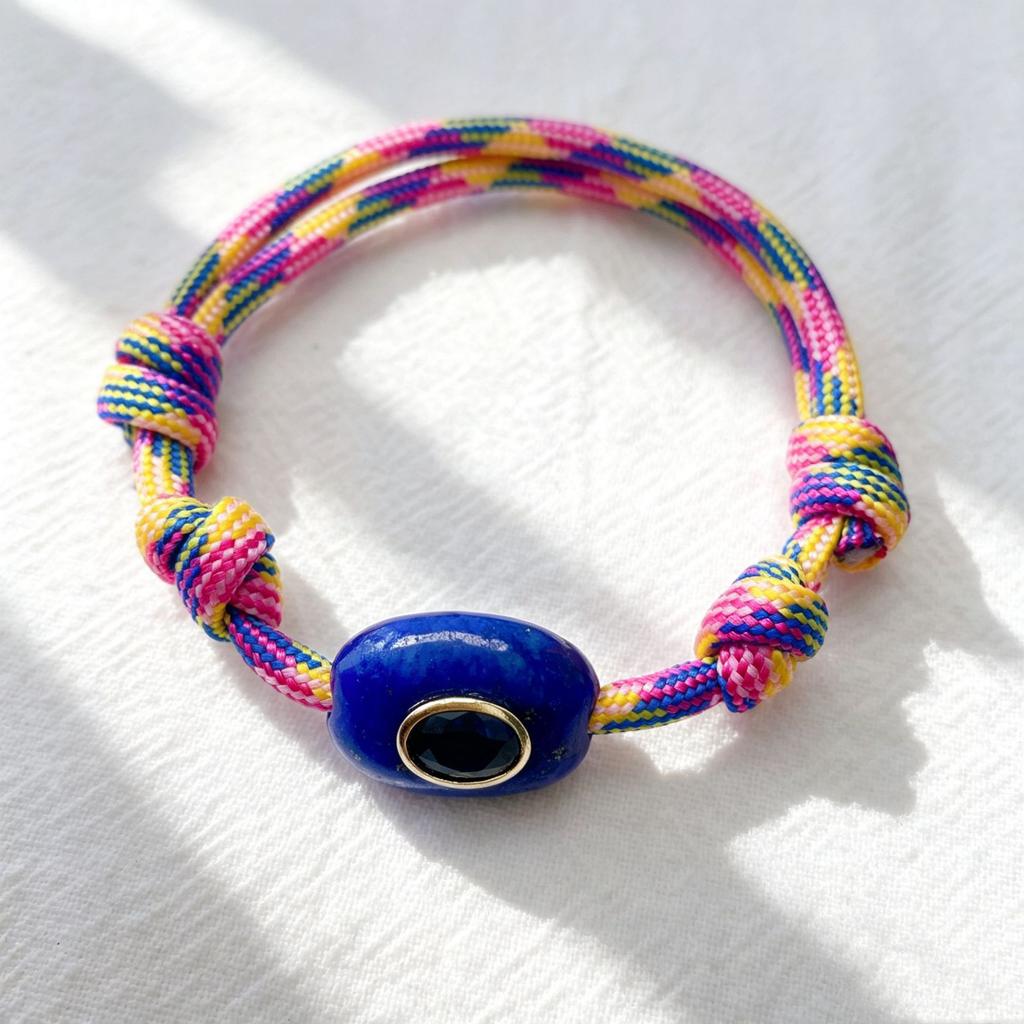 Trendy New Arrival Colorful Natural Stone Eye of the Devil Woven Bracelet Vintage 4mm Oval Adjustable Handwoven Bracelet Jewelry