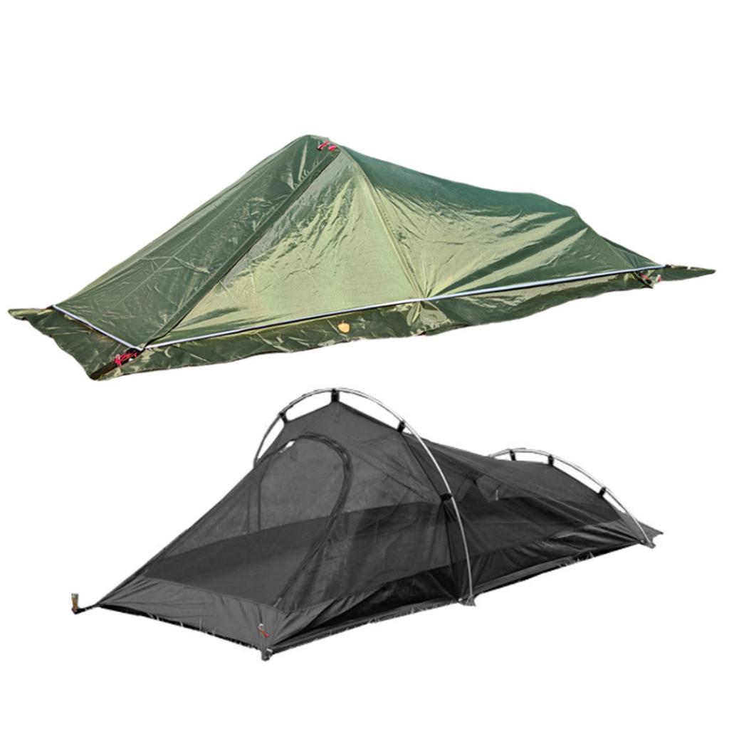 Tente de camping 1 personne Tente de randonnée imperméable pour survie en extérieur avec installation rapide Durable Revêtement PU 2500 mm pour