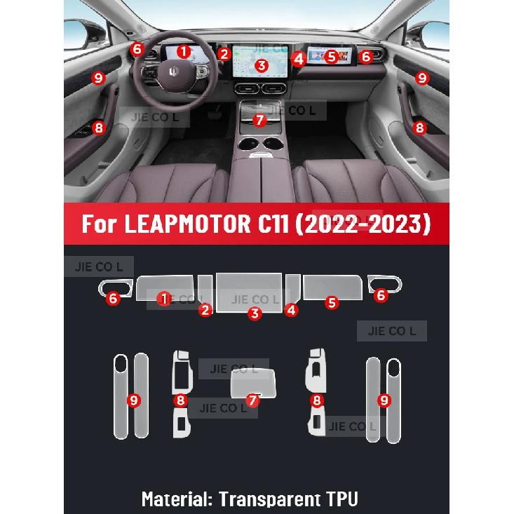 

Для LEAPMOTOR C11 Пленка для защиты интерьера автомобиля от царапин, накладка на центральную консоль, медиа-панель, приборная панель, навигация, TPU Защитная наклейка Left rudder driving