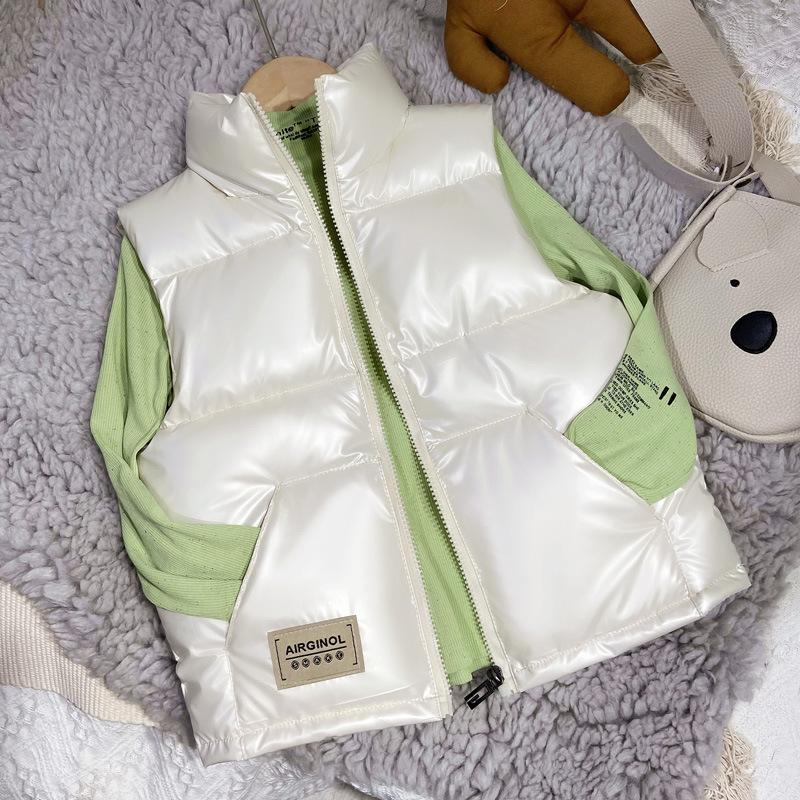 

Девочки Мальчики Малыши Дети Пуховый жилет Жилет Мультяшный Теплый Плюс Утолщенный Зима Осень Куртка Детская Одежда 110 белый