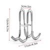 Wall-Mounted Stainless Steel Hooks Double-Sided Hooks for Bathrooms and Kitchens, Easy To Install and Use