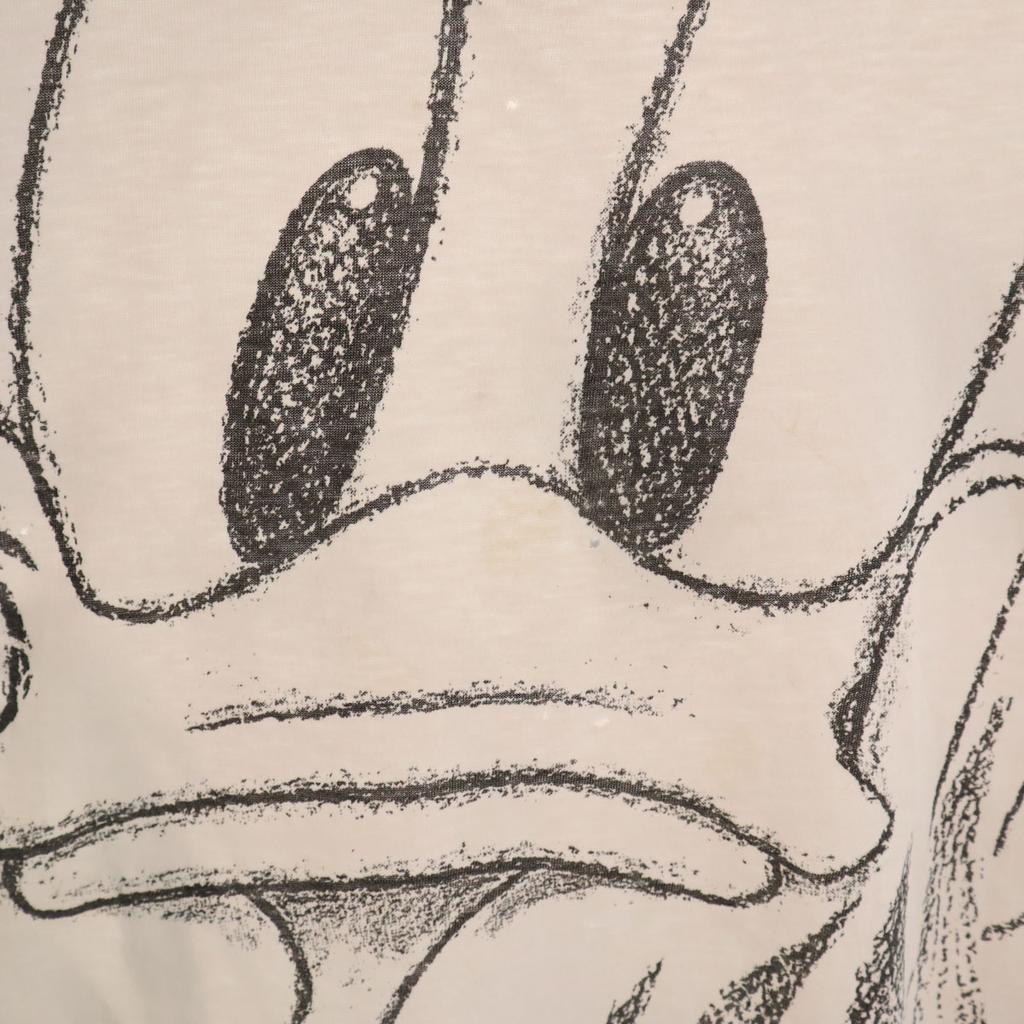 Mickey Family 90s Old Donald duck Short sleeve T-shirt white Men's Used