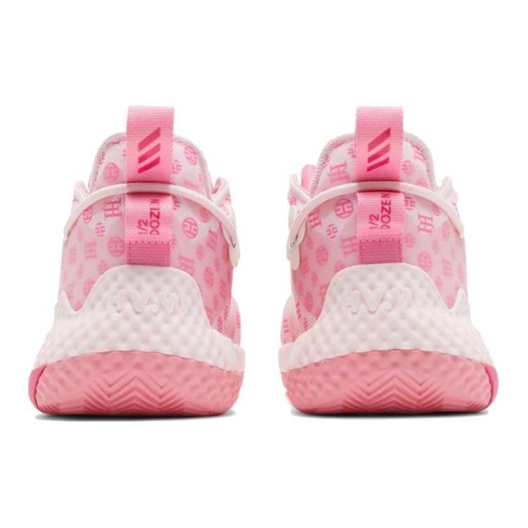 adidas Harden Vol. 6 J Clear Pink Monogram Kids Sneakers Cloud-White Team-Real-Magenta GV7059