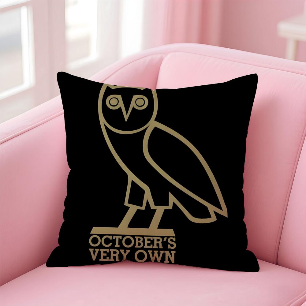 Octobers Very OwnO Owls OVO Cushion Cover Pillowcase Short Plush Invisible zipper Room Sofa Cushion Cover