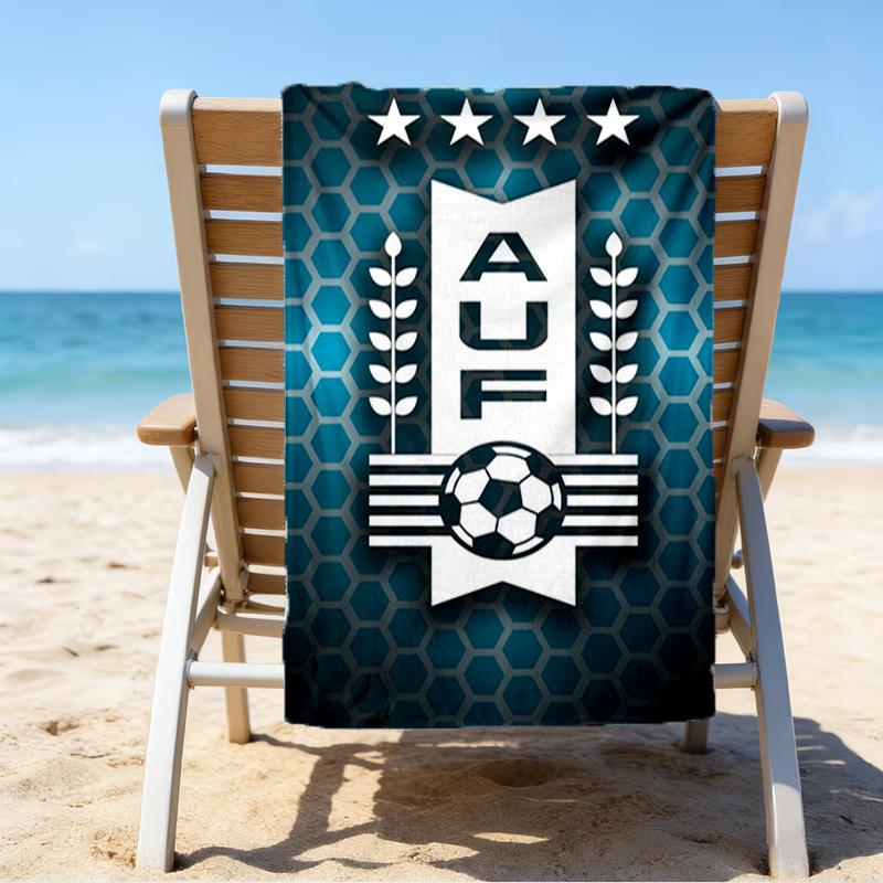 Toalla de Playa con Diseño de Escudo de Club Impreso, Microfibra Súper Suave, Regalo Perfecto Cumpleaños, para Piscina, Playa, Viajes, para familia y amigos