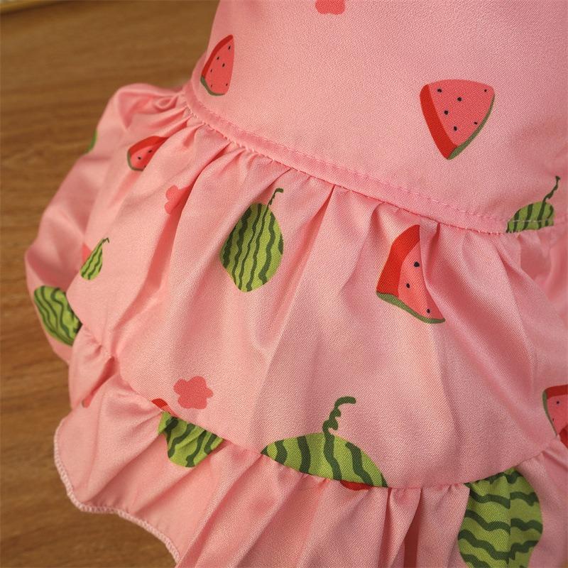 

2025 new pet clothing clothing fruit dress strawberry lotus leaf sleeve dog cat cute summer dress XL