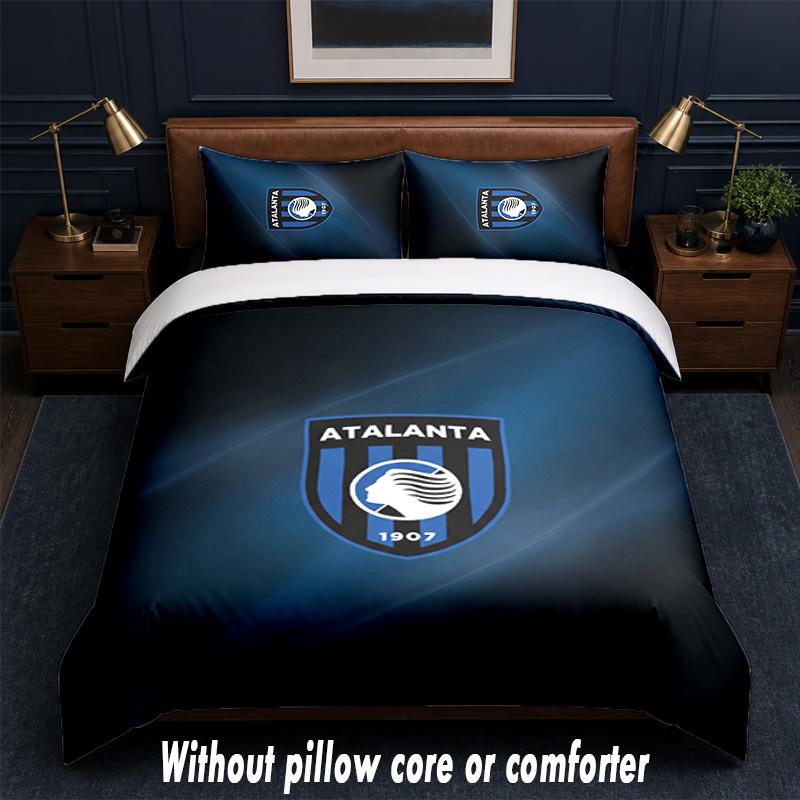 Atalanta FC Design Bed Bedding Set 1 Duvet Cover + 2 Pillowcases Soft Breathable Household Bed Linens
