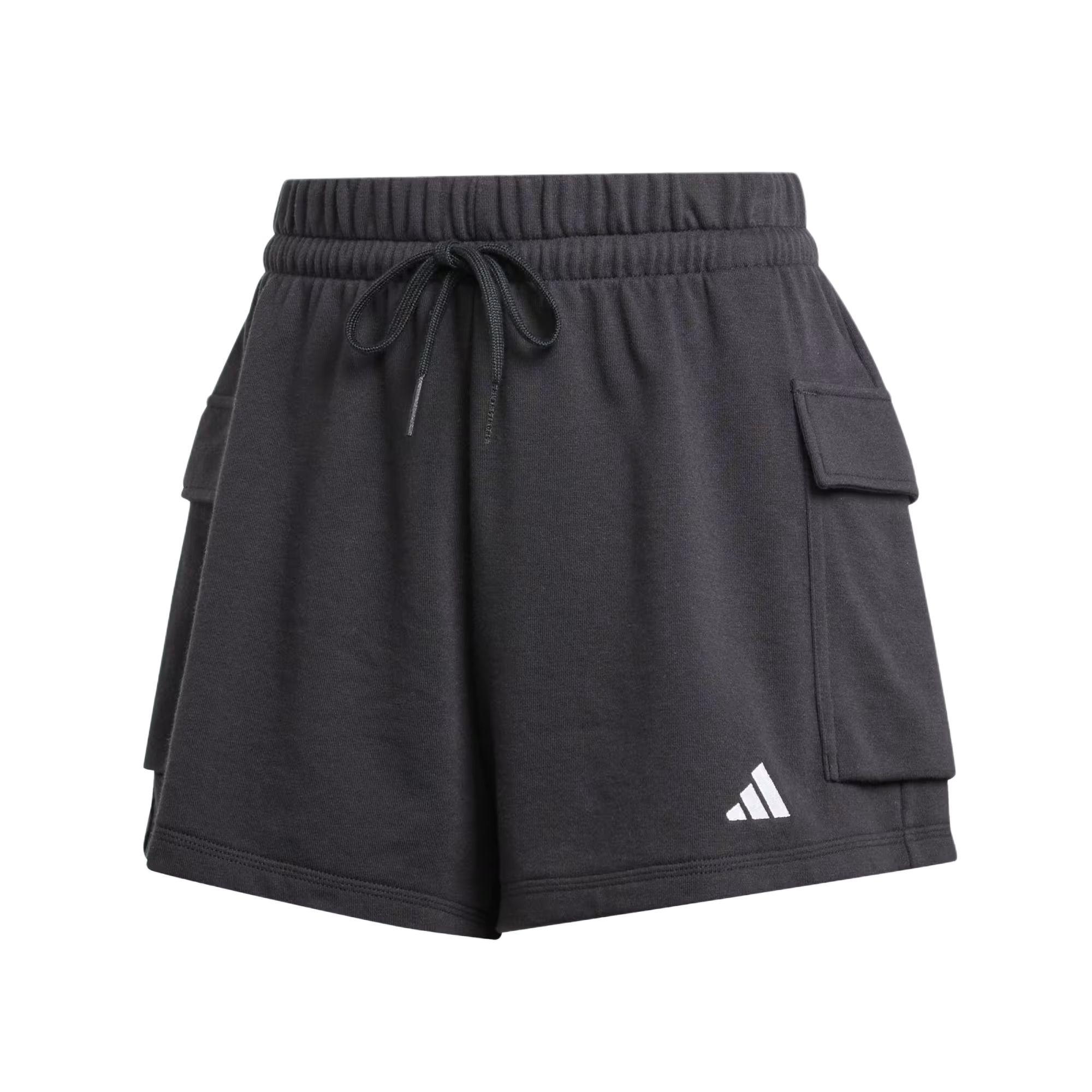 (WMNS) adidas Essentials Small Logo French Terry Cargo Shorts Asia Sizing  Black  Women s JD9944 S