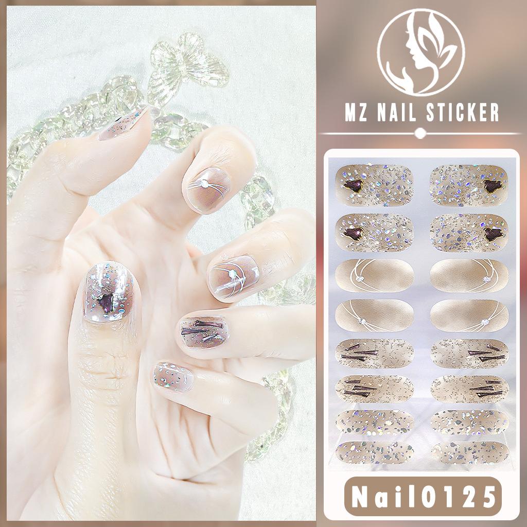 Nail16 Refers To Stereoscopic White Ultra Thin Non-trace Gel Nail Oil Film Popular Color Temperament Sweet Cool Wind Nail Art Sticker