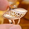Inele Trendy cu Flori Goale și Zircon Alb Marquise Metalice pentru Femei Bărbați Modă Vintage Culoare Aurie Verighete Bijuterii de Nuntă