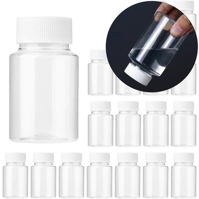 5 STÜCKE Kunststoff Reagenzverpackungsflasche 15 ml/20 ml/30 ml/50 ml/100 ml PET Klare Dichtungsflaschen Festes Pulver Medizin Pillenfläschchen Behälter