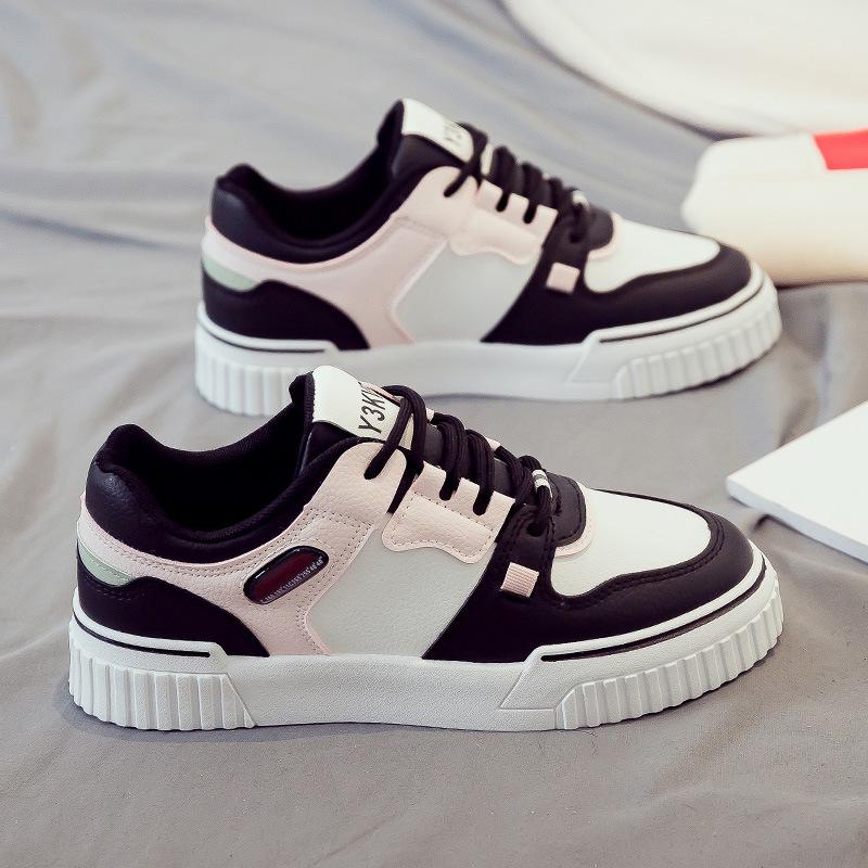 Fashion Women's Pink Vulcanized Platform Sneakers Designer Brand Pu Leather Casual Shoes Female Skateboard Shoe Flat Zapatillas De Mujer
