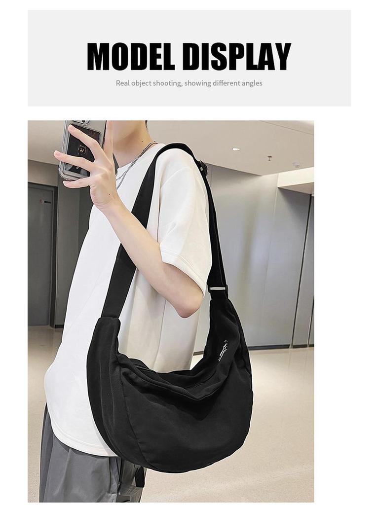 Korean Style Dumpling Bag: Unisex Large Capacity Crossbody for Students and Couples