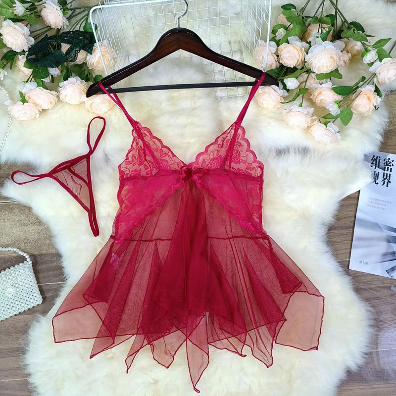 Sexy Lingerie For Fine Women Women'S Lace Fluoroscopy Beauty Tulle Elegant Reverie Sexy Lingerie Fantasy Tulle Intimate Set