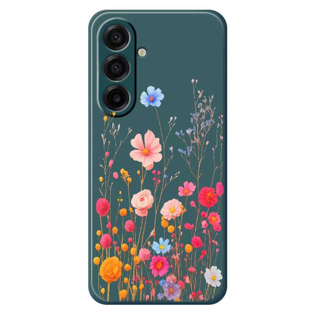 For Samsung Galaxy A17 5G Case Flower Branches Pattern Printing Straight Edge TPU Phone Back Cover