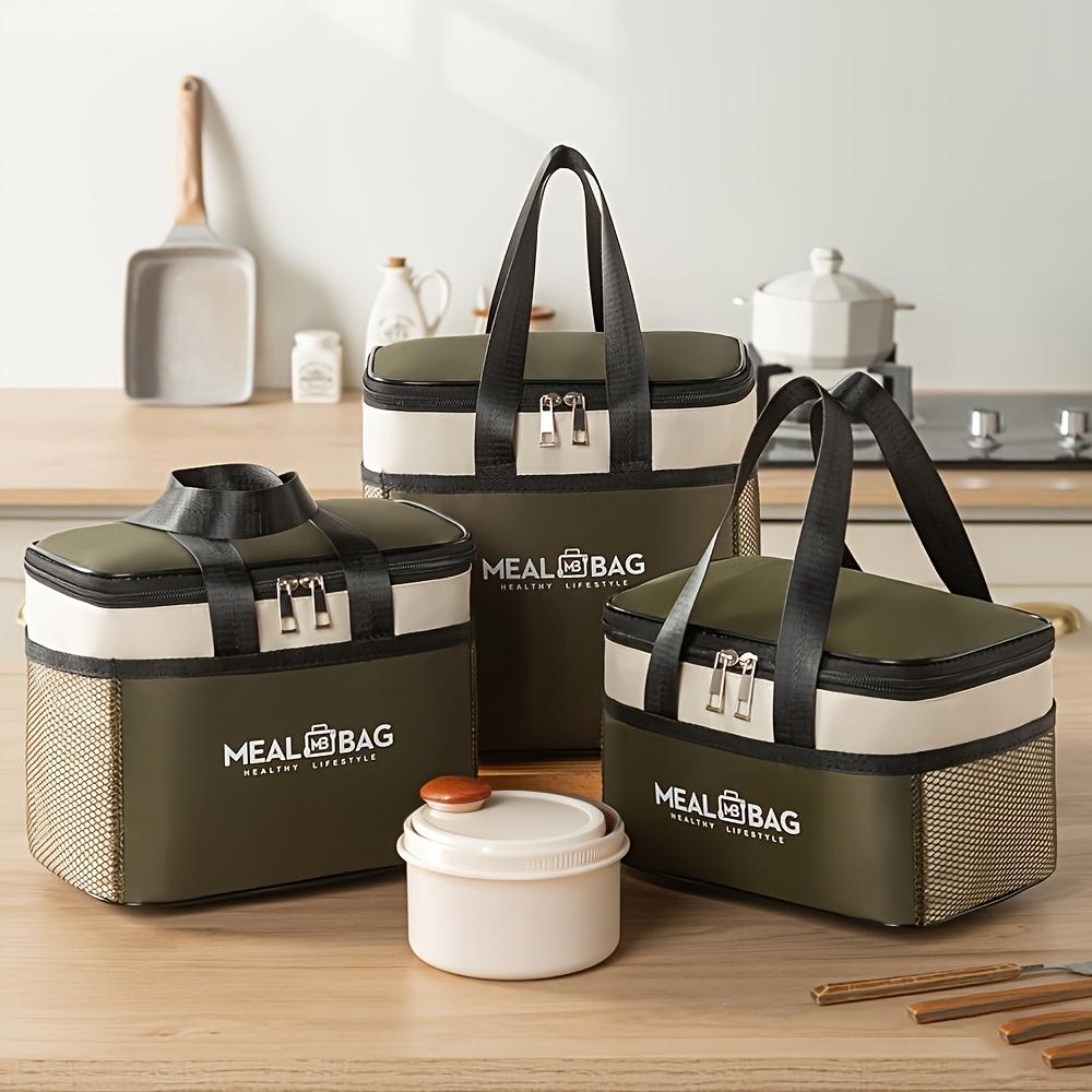 Insulated Waterproof Lunch Bag Portable Oxford Cloth Meal Tote for Work and School Modern Simple Design