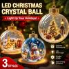 Acrylic Clear Christmas Bauble Hanging LED Lighted Christmas Spherical Pendant  Christmas Tree