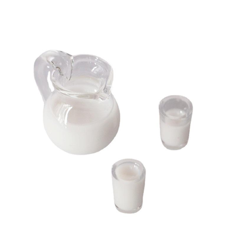 Miniature Dollhouse Fruit Juice & Milk Bottle Set - Realistic Food Play Accessories