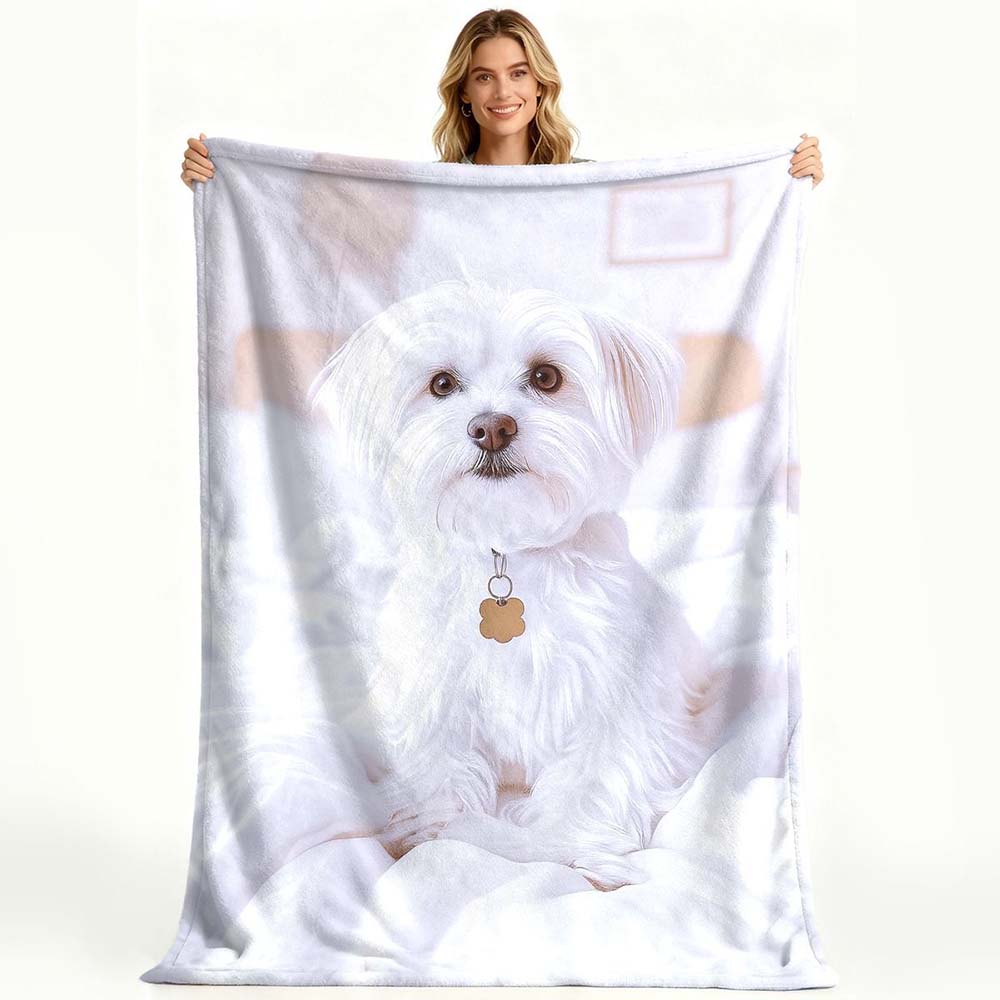 1pc Winter Forest Gray Wolf Print Flannel Blanket Warm Cozy Soft Throw Blanket for Home Couch Bed