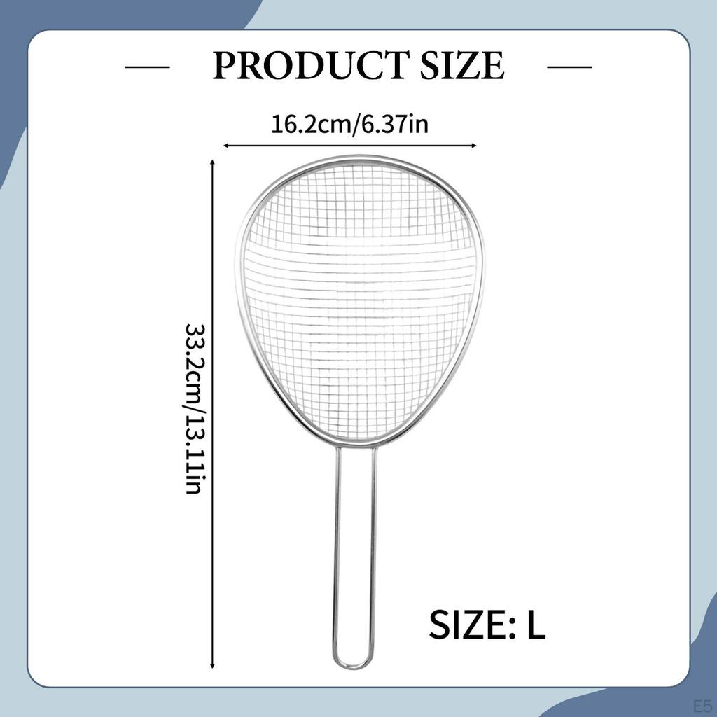 Coarse Mesh Kitchen Strainer, Metal Skimmer, Food Vegetable Scoop