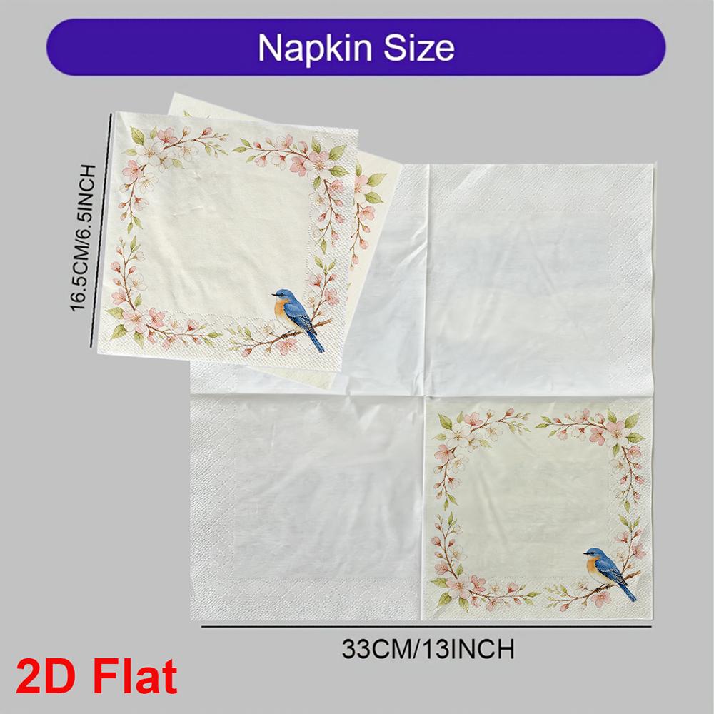 20pcs Disposable Napkins with Bird Pattern Print for Wedding,Parties,and Daily Use for Thanksgiving Fall Christmas Table Decoration