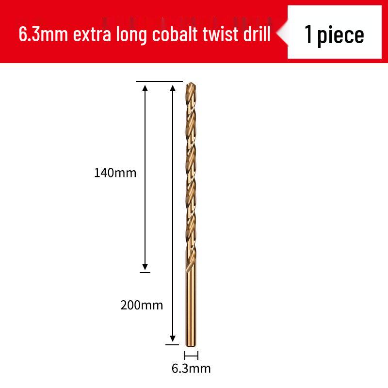 Cobalt Extra-Long High-Strength Alloy Twist Drill Bit for Stainless Steel and Woodworking