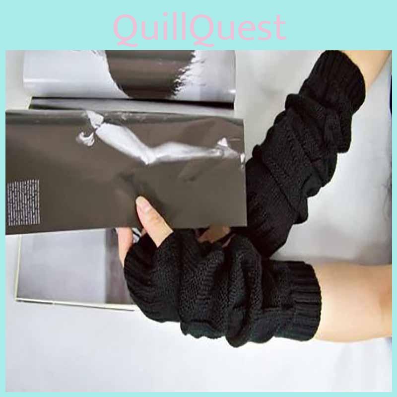 Stylish Fashion Womens Gloves Arm Warmer Long Fingerless Knitted Crochet For Comfort