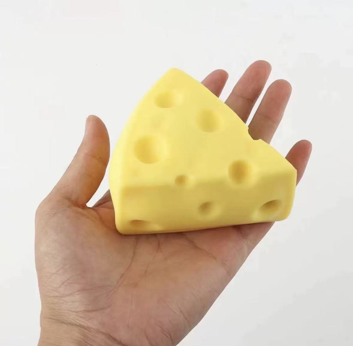 Internet celebrity triangular cheese squeeze toy, children s toy, realistic office cute stressrelief squeeze toy, squishy