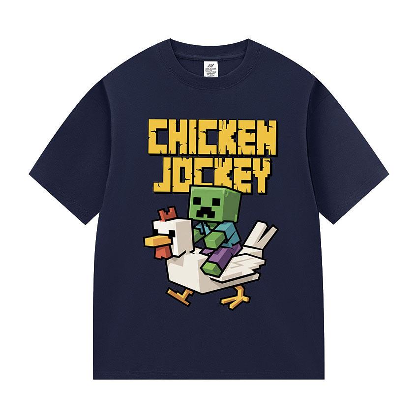 Game Chicken Jockey Funny Graphic T Shirt Men Fashion Cosplay O-Neck Clothing T-shirts Y2k Unisex Retro Oversized Cotton T-shirt