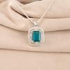 Blue Apatite Gemstone 925 Sterling Silver Jewelry Zircon Pendant For Women Gift CZP-11-6