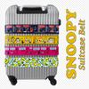 cute suitcase belt featuring Snoopy and TSA in Hug Japanese-made, one-touch lock, Yellow.
