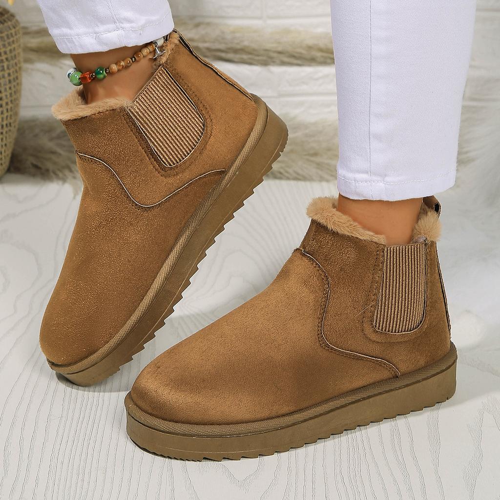 2025 New Arrival Thickened Fleece-Lined Cotton Boots Winter Fashion Slip-On Women's Snow Boots