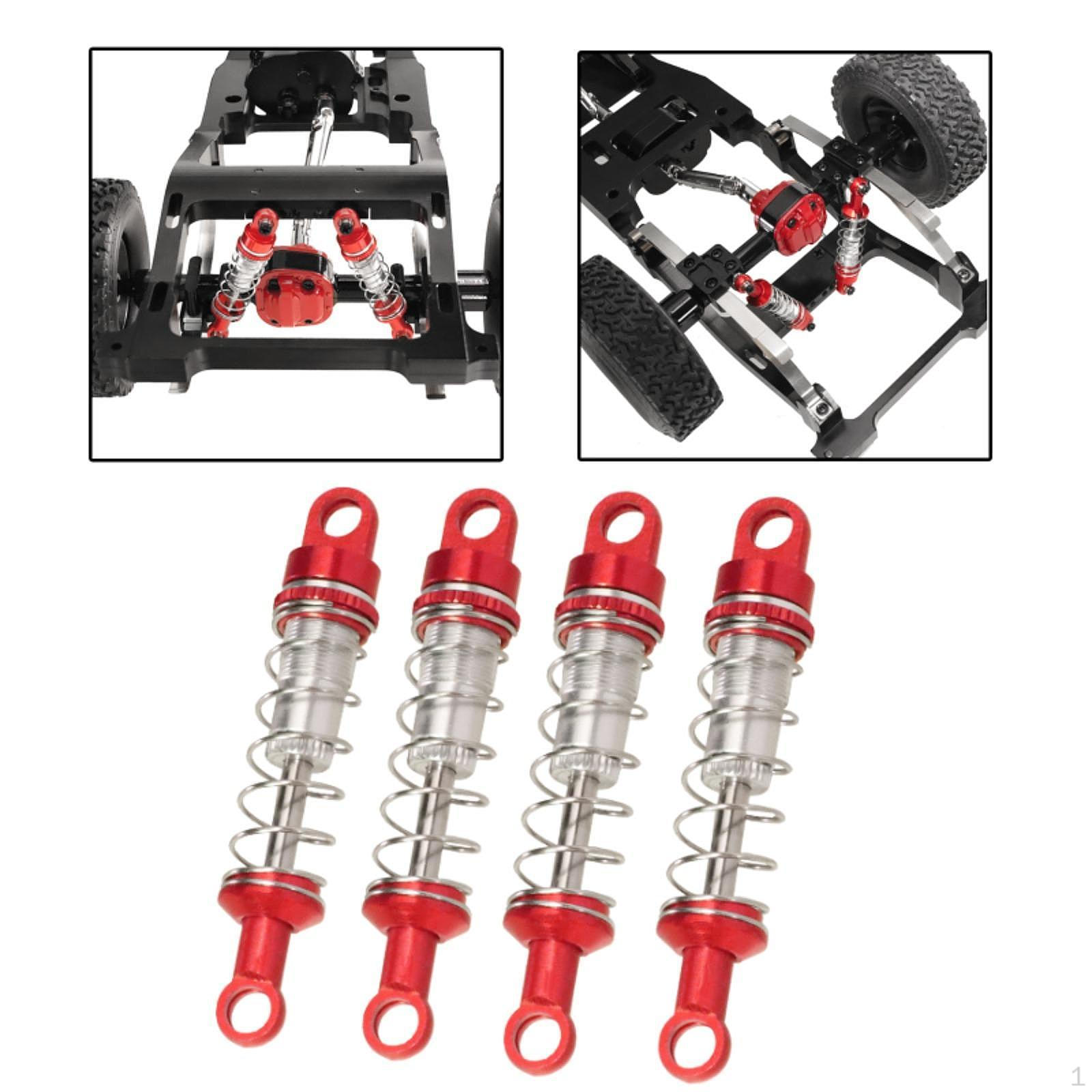 

4 Pieces Front and Rear Shock Absorbers RC Shocks Replace Parts 60 mm Sturdy Dampers 1:12 Scale for срібний