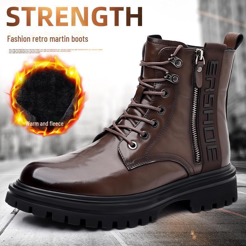 

Осенние мужские черные высокие ботинки Martin 2023 года: Универсальная повседневная короткая рабочая одежда в британском стиле 44