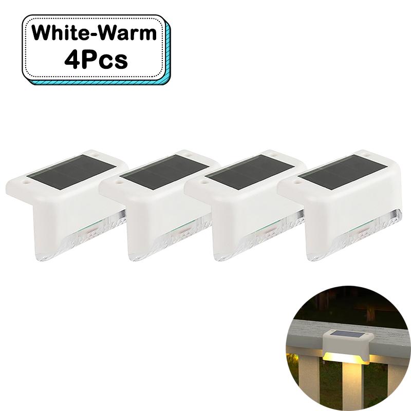Lumières d'escalier solaires d'extérieur LED blanc chaud étanches éclairage de chemin d'escalier pour jardin patio clôture balcon décoration énergie solaire