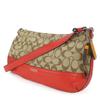 Used COACH Shoulder Bag F24028 Signature canvas/leather Red Brown Diagonally hung
