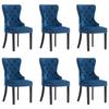 Day and Night - Day and Night Dining Chairs 6 Units Blue Velvet