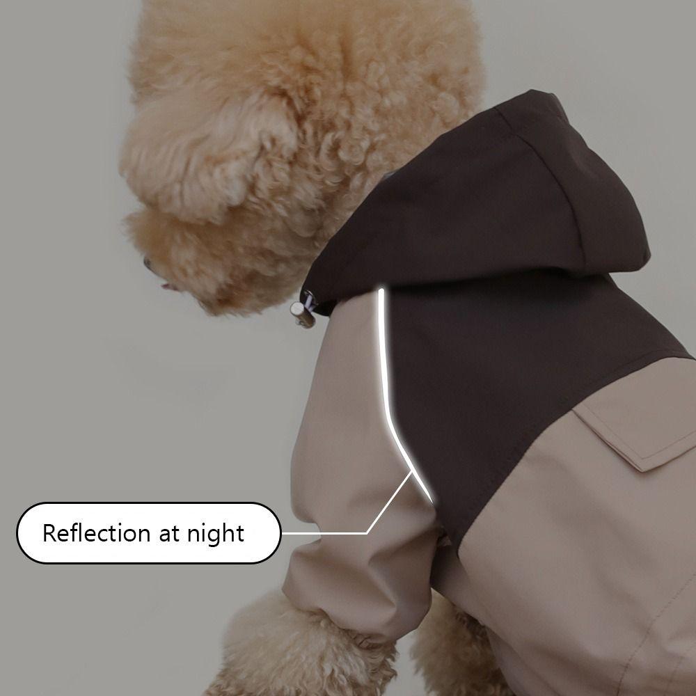 Fashion Patchwork Pet Raincoat Waterproof Reflective Dog Coats Jackets Keep Warm Windproof Dog Four-legged Work Jacket