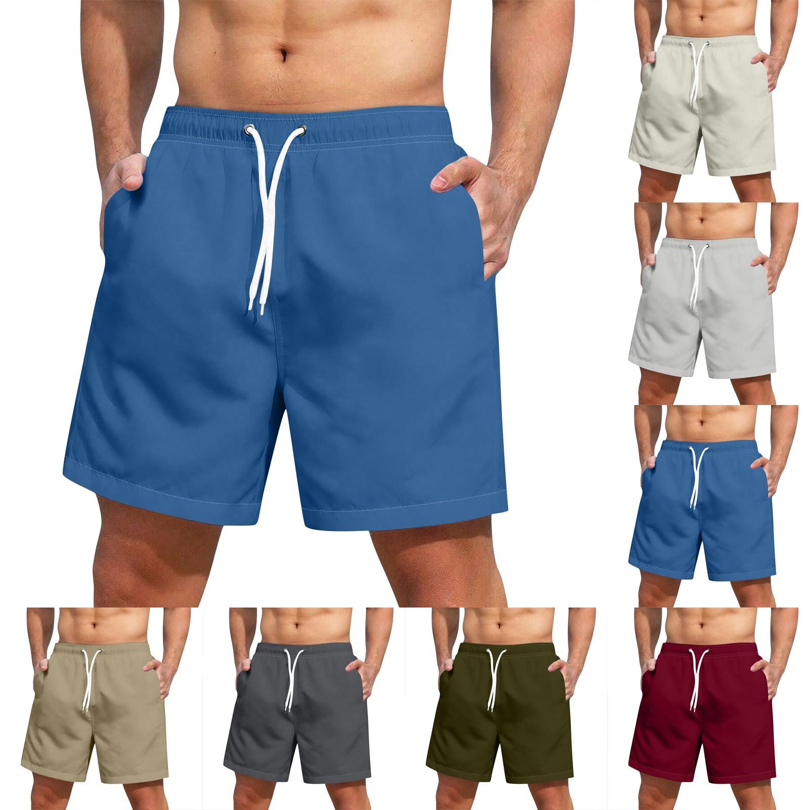 

Men s Fashion Elastic Waist Drawstring Shorts Casual Pants L