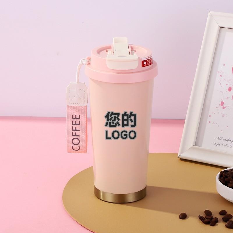 

Straw Thermos Cup 316 Water Cup Female Birthday Gift High Value Water Cup Portable Accompanying Coffee Cup Cute Cup 500ml single cup