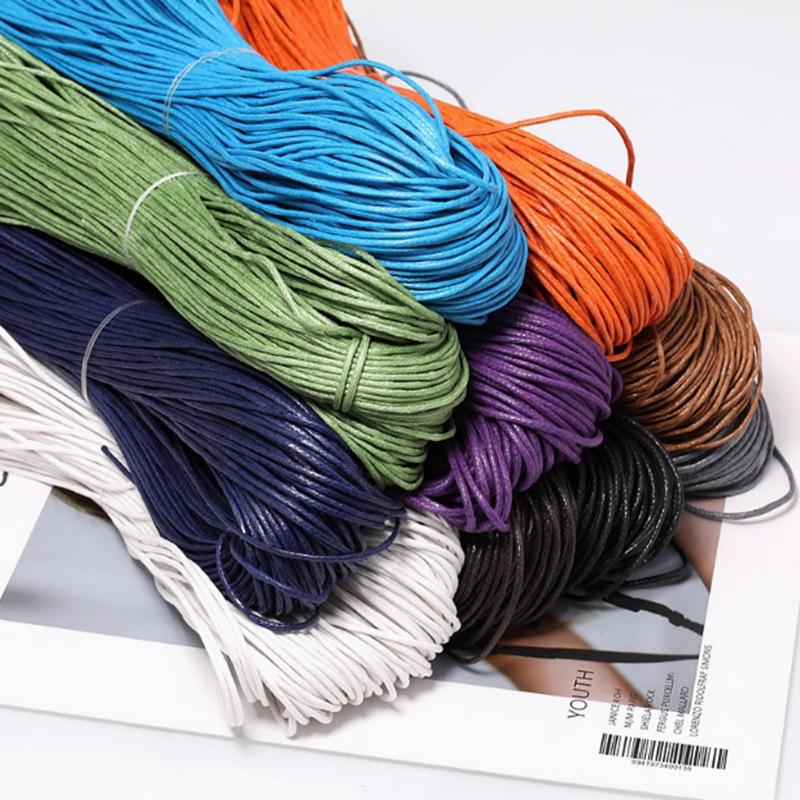 About 45m Wax Thread Cotton Cord Waxed Cotton Braided Rope for Braided Macrame Sewing Tools DIY Handmade Braided Rope Crafts