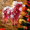 Sparkly Goat Hanging Ornament 2D Flat Acrylic Artificial Rhinestone Pendant for Halloween Decor Costume Accessory Gift