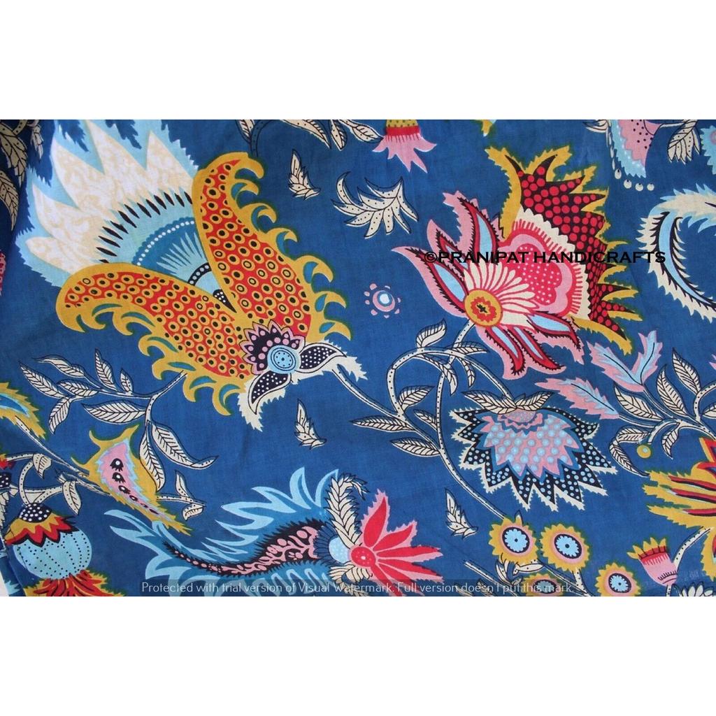 Femei Bumbac Hippie Vară Albastru Pijama Imprimeu Mukat Rochie Caftan Lungă Maxi CKFTN-SCRN-FULL-BUYIT-118