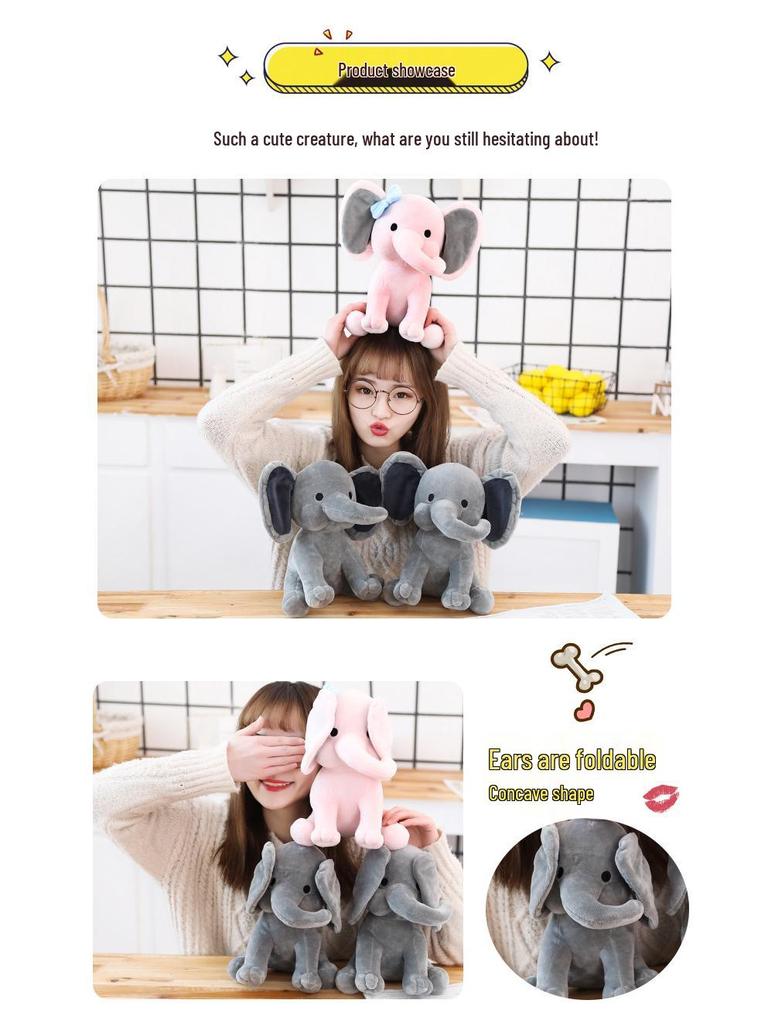 Soft Elephant Plush Toy - Baby Sleep Companion Pillow & Children's Birthday Gift