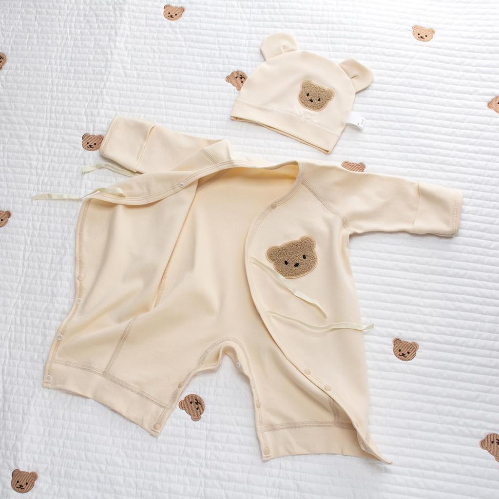 YIN OON Newborn Underwear Long Sleeve Front Baby Baby Baby Gift Bib Size 52 Clothes, Romper, Coverall, Opening, Clothes, Innerwear, Pajamas, Prep,