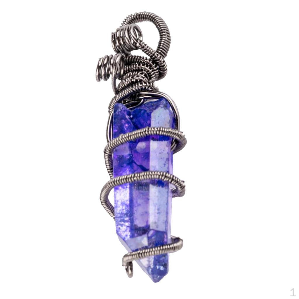 Crystal Charm Pendant For Necklace Jewelry DIY Findings Purple
