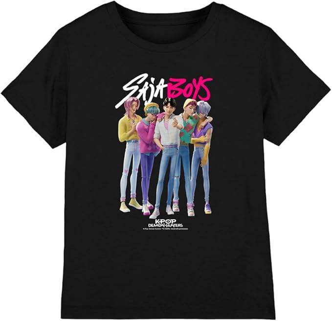 Kpop Demon Hunters - Saja Boys Boy Band Kids T-Shirt 110
