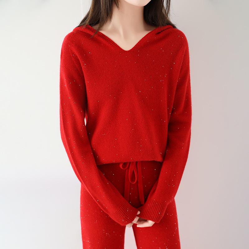 Wool Knit V-neck Sweater - Women's 2025 Autumn/Winter Collection